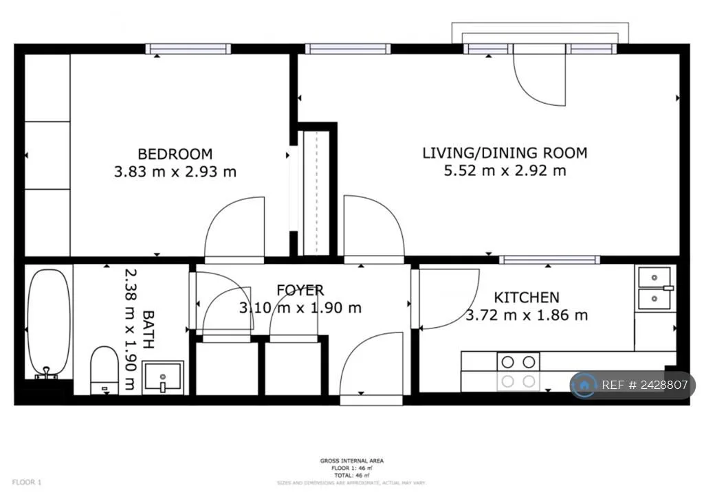 1 bedroom flat for rent