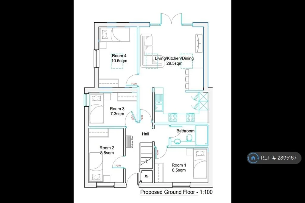 1 bedroom house share for rent