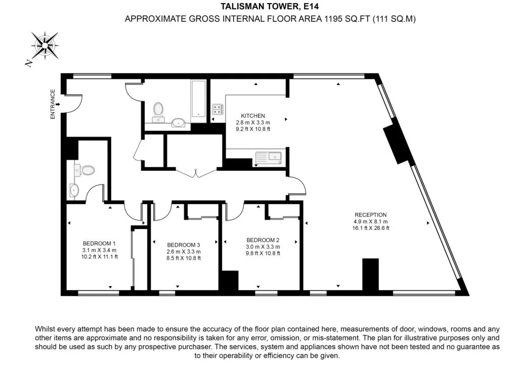 3 bedroom flat for rent