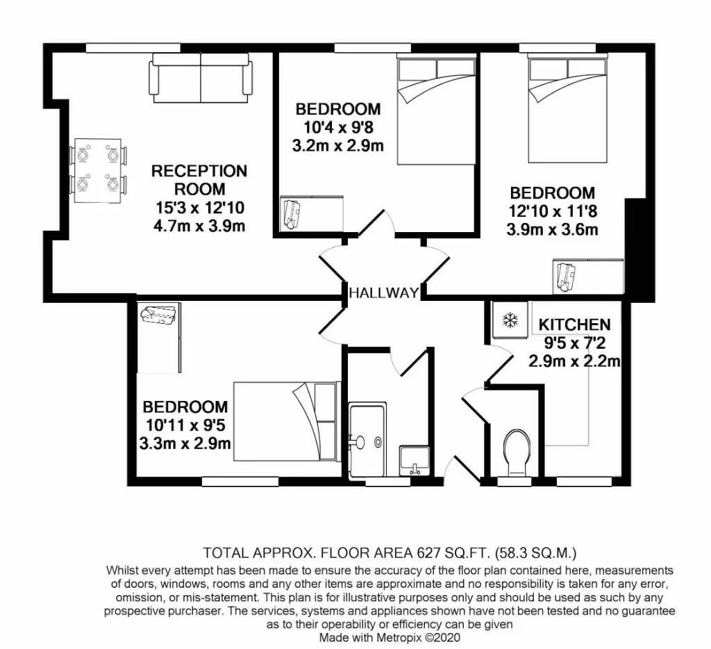 3 bedroom ground floor flat for rent