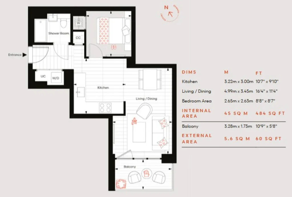1 bedroom apartment for rent