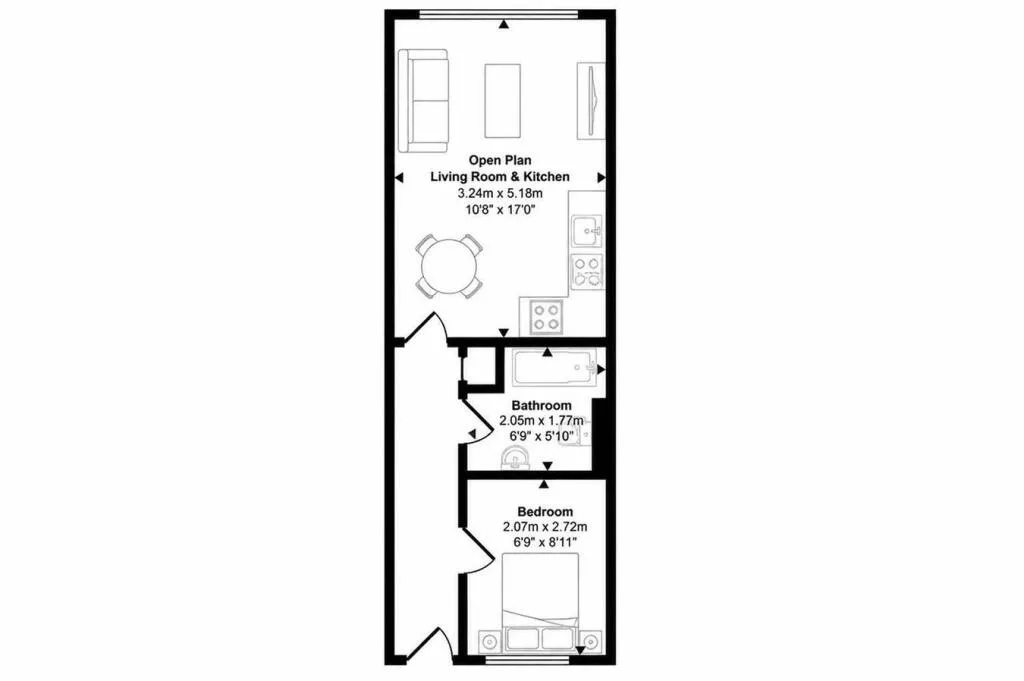 1 bedroom block of apartments for rent