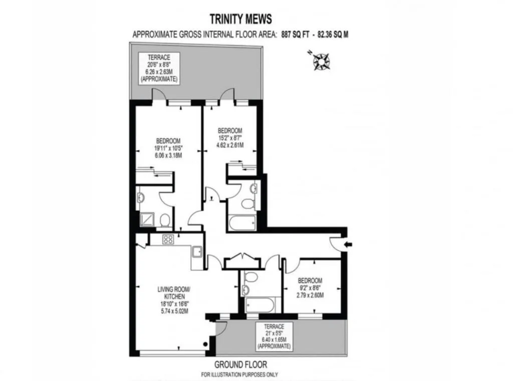 3 bedroom ground floor flat for rent