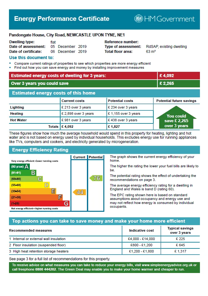 EPC certificate