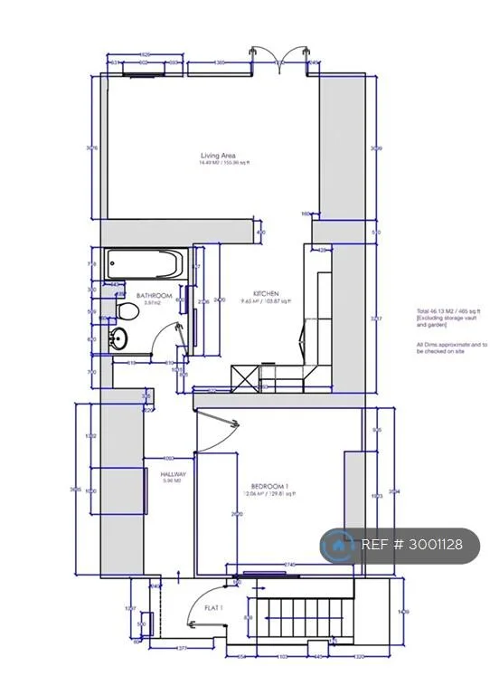 1 bedroom flat for rent