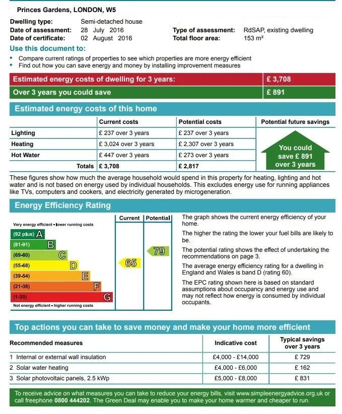 EPC certificate