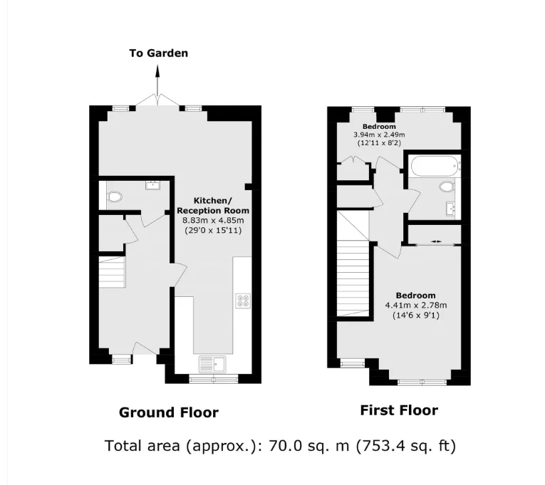 2 bedroom end of terrace house for rent