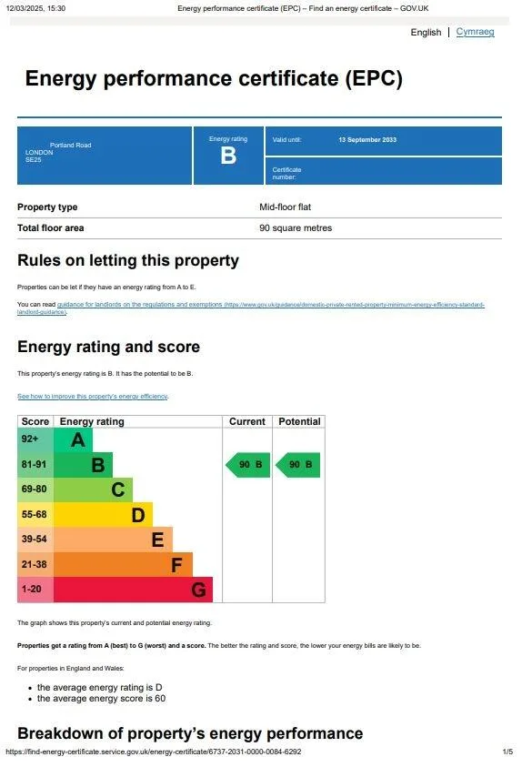 EPC certificate