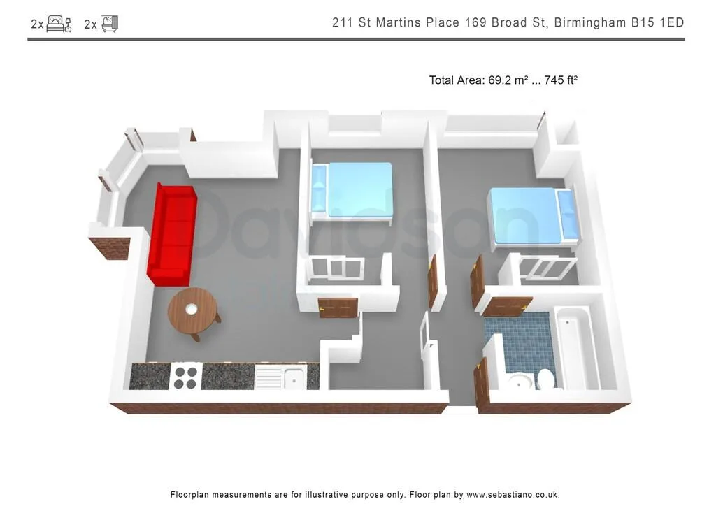 2 bedroom apartment for rent