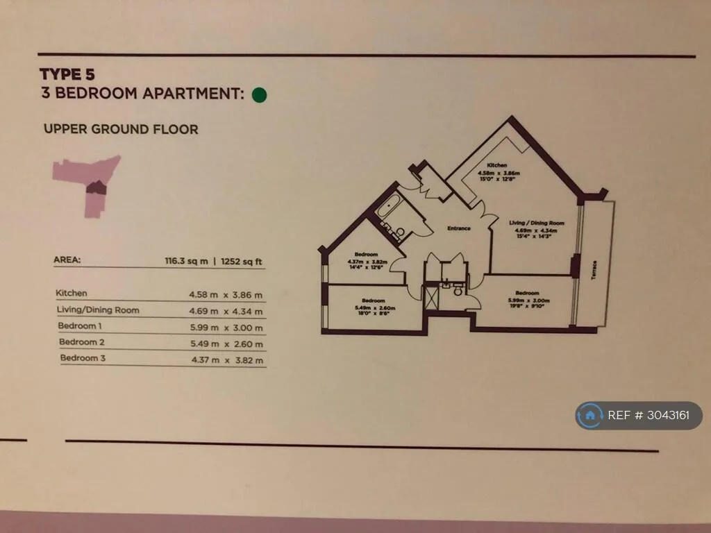 3 bedroom flat for rent
