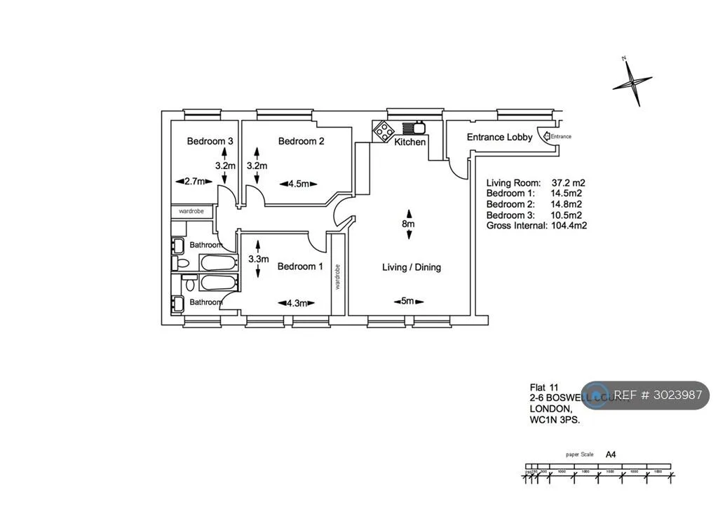 3 bedroom flat for rent