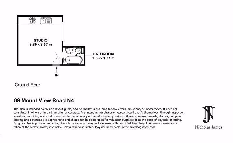 Studio flat for rent