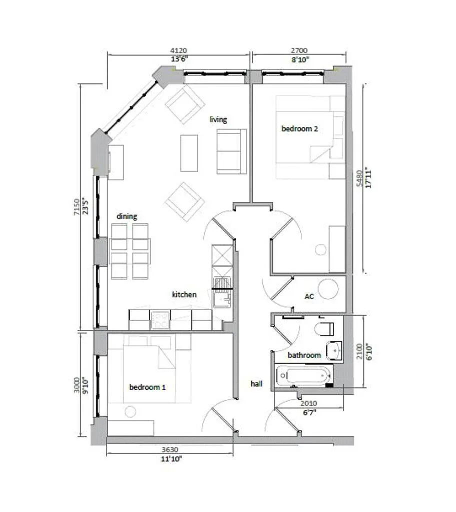 2 bedroom flat for rent