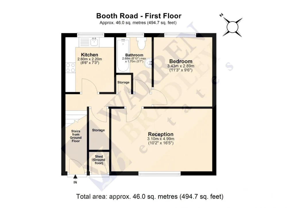1 bedroom maisonette for rent