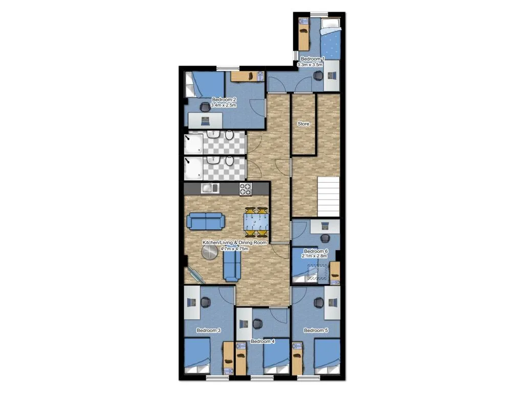 6 bedroom apartment for rent