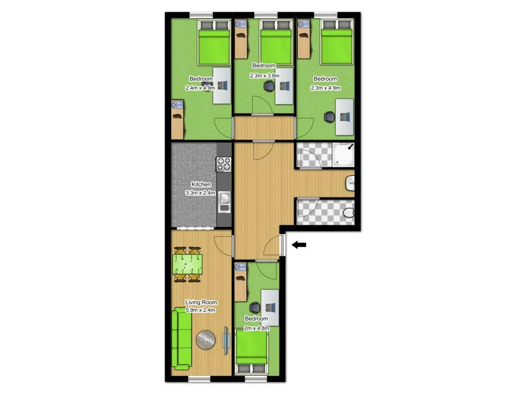 4 bedroom apartment for rent