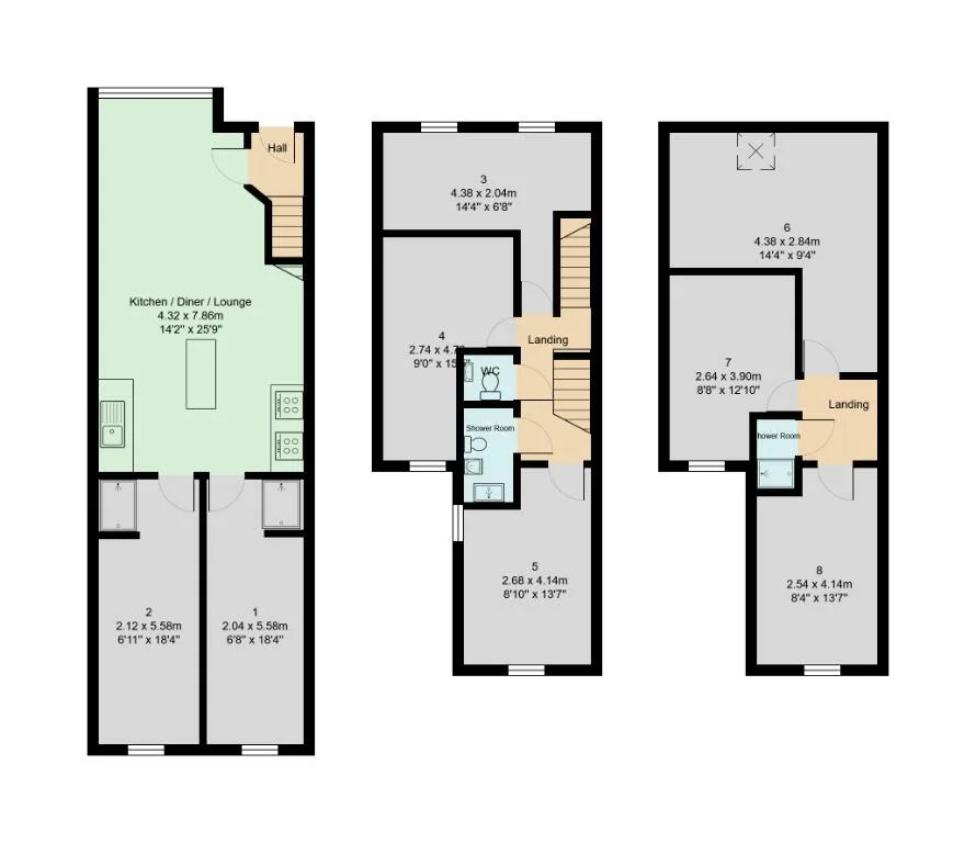 8 bedroom detached house for rent