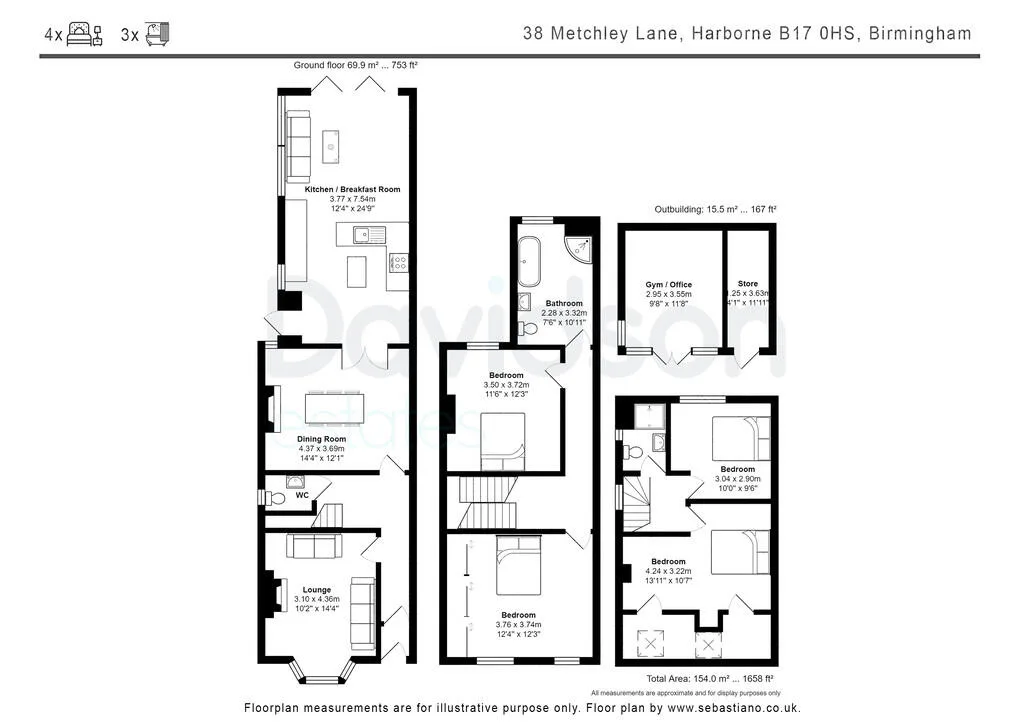 4 bedroom semi-detached house for rent