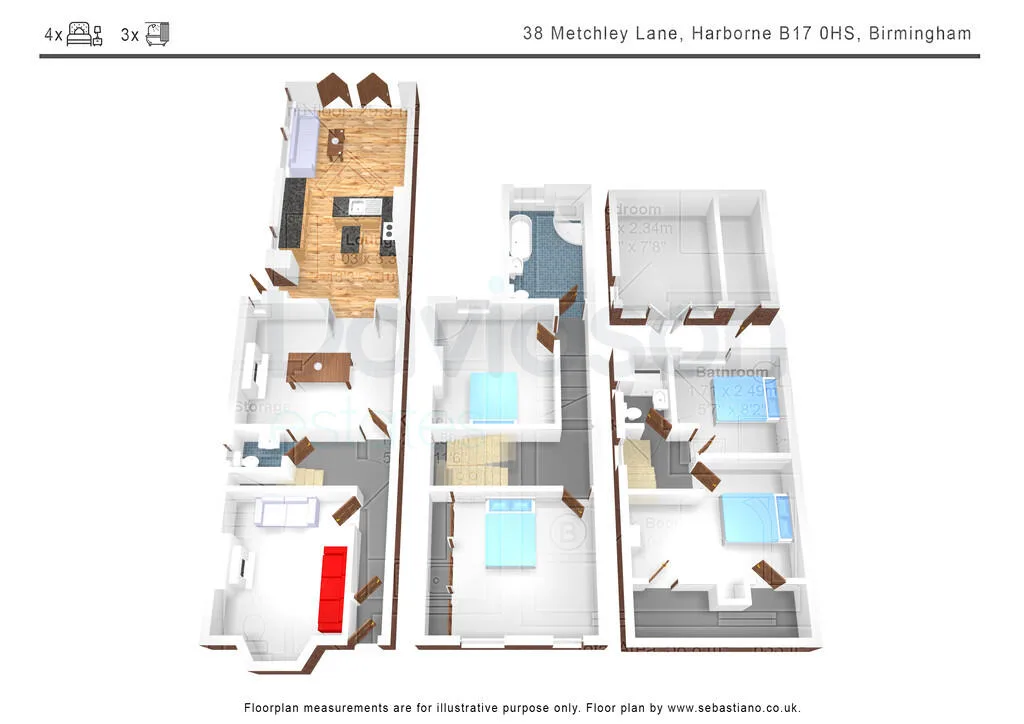 4 bedroom semi-detached house for rent