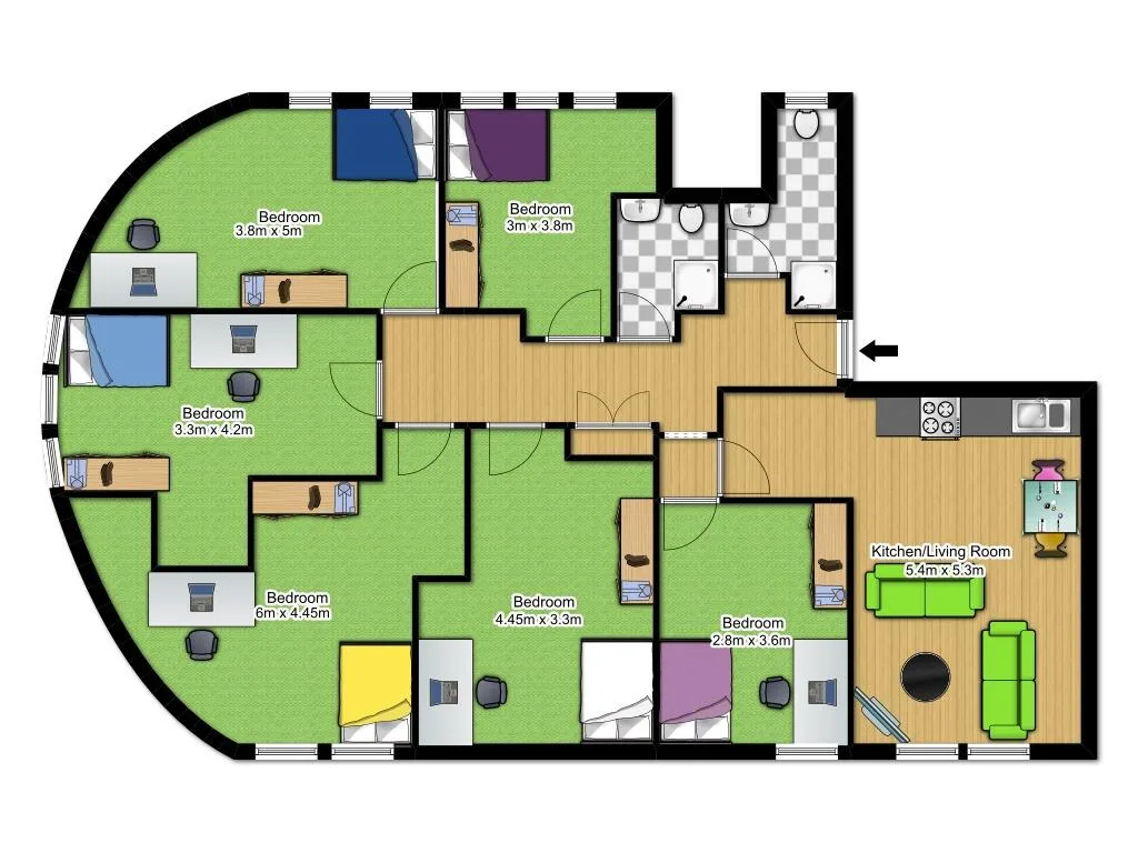 6 bedroom apartment for rent