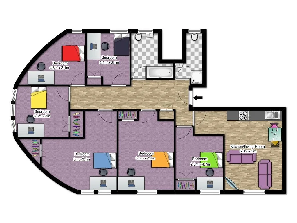 6 bedroom apartment for rent