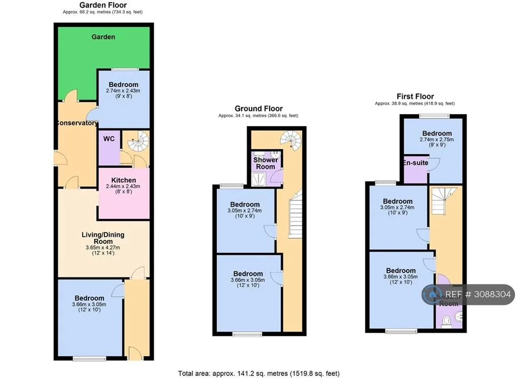 7 bedroom end of terrace house for rent