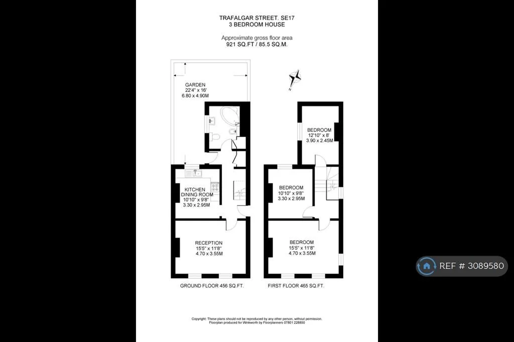 3 bedroom end of terrace house for rent