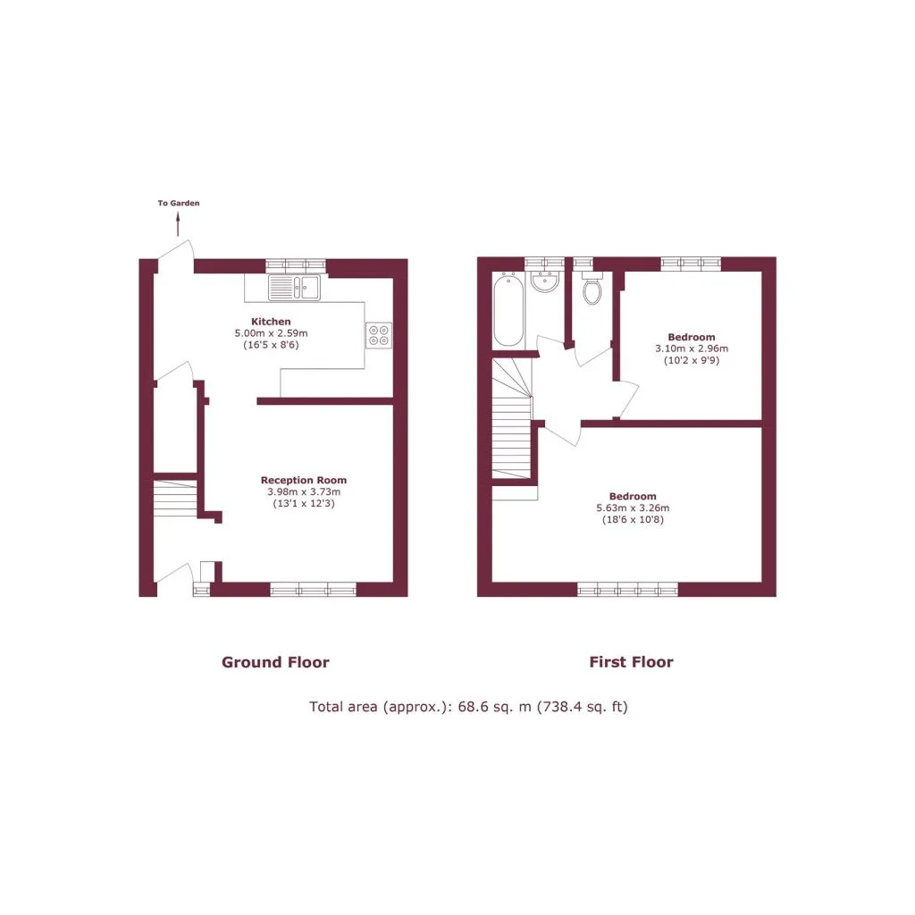 2 bedroom house for rent