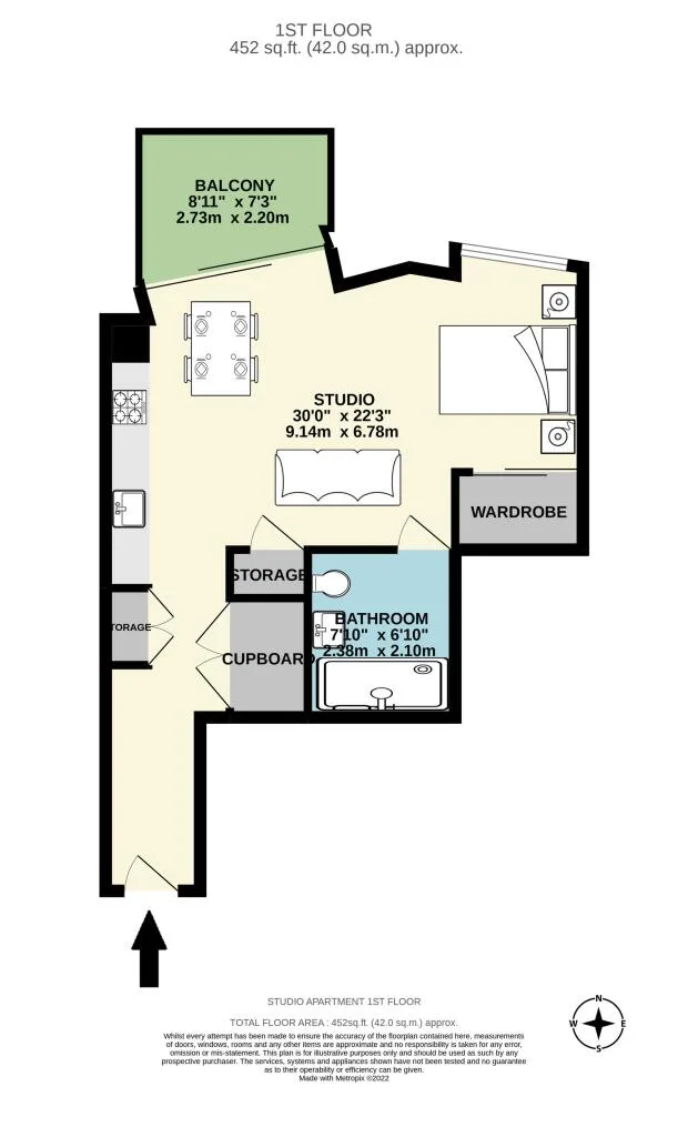 Studio flat for rent