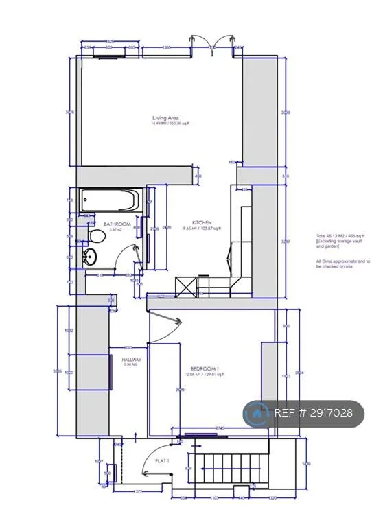 1 bedroom flat for rent